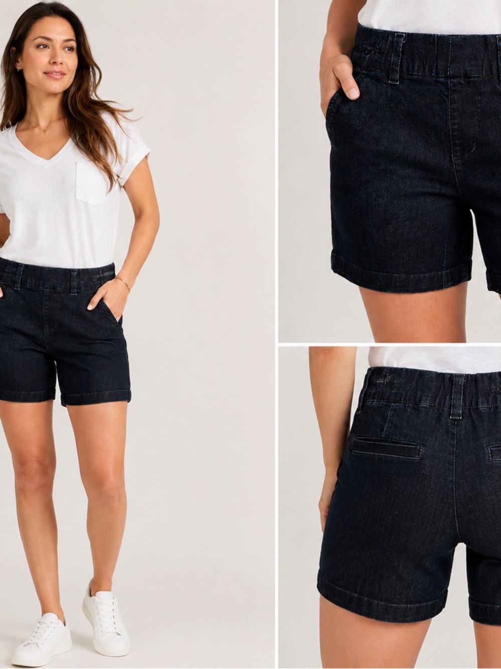 Jag Jeans Black Denim Mid-Rise Shorts